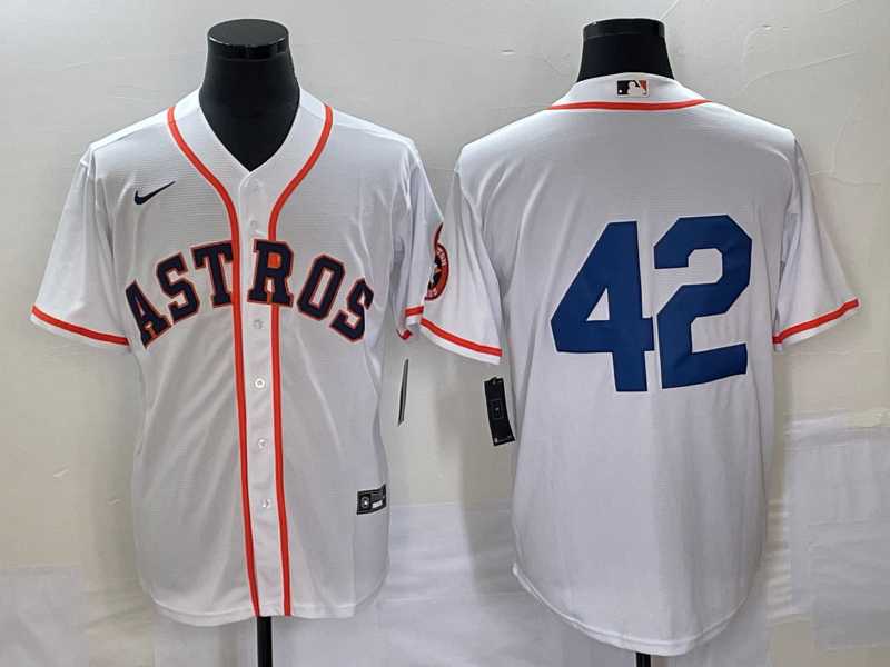 Men%27s Houston Astros #42 Jackie Robinson White Cool Base Stitched Baseball Jersey